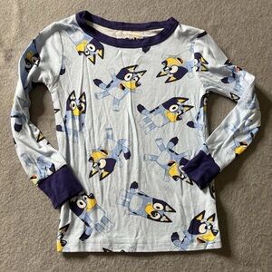 Bluey Pajama Shirt Boys 4T Bamboo Blue Cartoon Dog Light Soft Stretchy Comfy